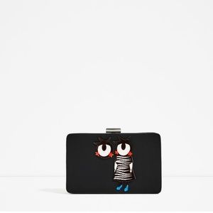 Zara badges minaudiere clutch bag